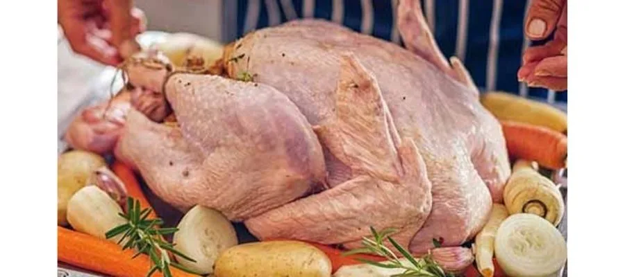 مراحل چاشنی زدن و آماده‌سازی بوقلمون برای پخت در فر