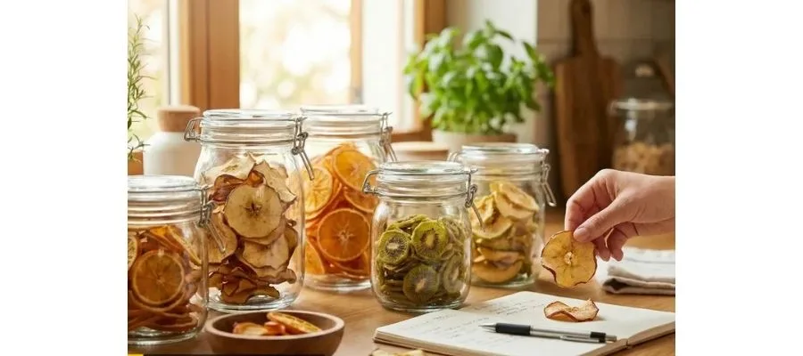 نحوه چیدمان میوه‌ها در سینی فر برای خشک کردن